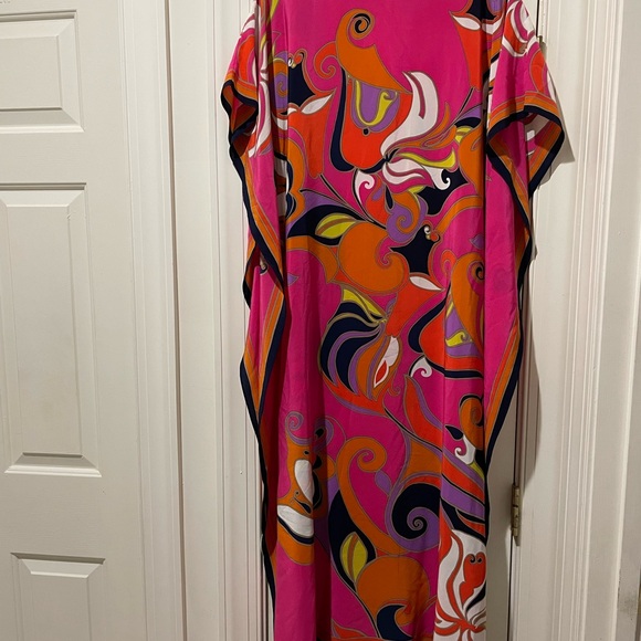 Trina Turk Vibrant Pink and Orange Silk Dress - Picture 4 of 4